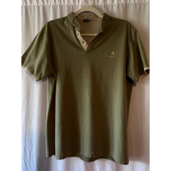 Camel Embroidered Shirt XL - Made in Egypt - Vintage Style Cotton Polo - Picture 1 of 9